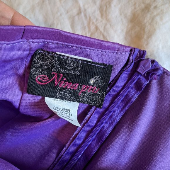 🔥 Purple Strapless Dress. Cocktail Ruffle Dress with Flower detail 🔥 - Picture 9 of 9